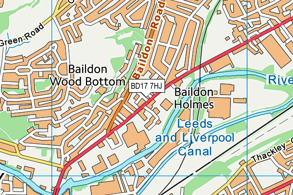 BD17 7HJ map - OS VectorMap District (Ordnance Survey)