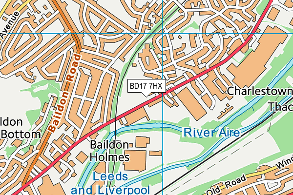 BD17 7HX map - OS VectorMap District (Ordnance Survey)