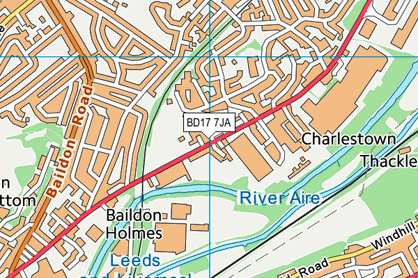 BD17 7JA map - OS VectorMap District (Ordnance Survey)