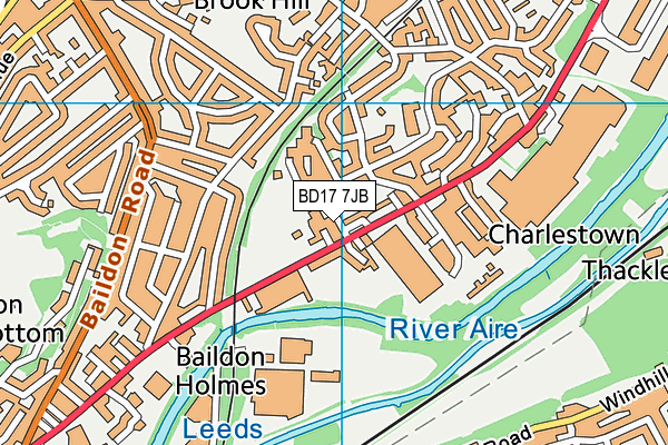 BD17 7JB map - OS VectorMap District (Ordnance Survey)