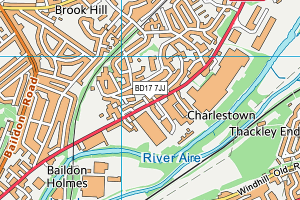 BD17 7JJ map - OS VectorMap District (Ordnance Survey)