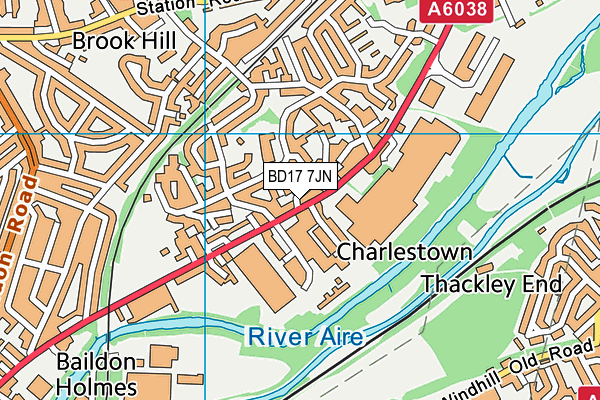 BD17 7JN map - OS VectorMap District (Ordnance Survey)