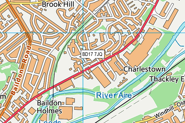 BD17 7JQ map - OS VectorMap District (Ordnance Survey)