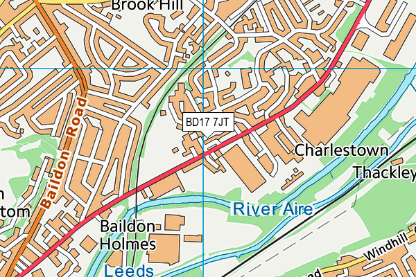 BD17 7JT map - OS VectorMap District (Ordnance Survey)