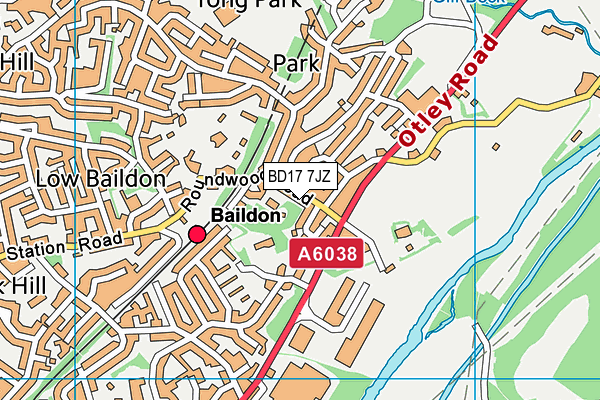 BD17 7JZ map - OS VectorMap District (Ordnance Survey)