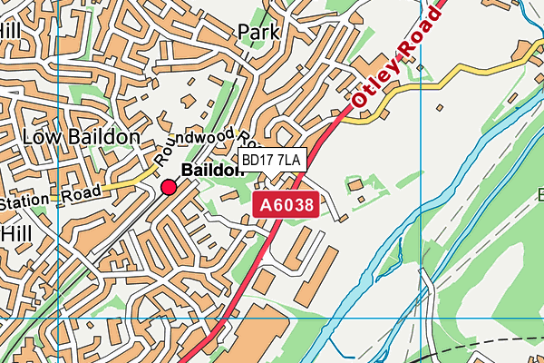 BD17 7LA map - OS VectorMap District (Ordnance Survey)