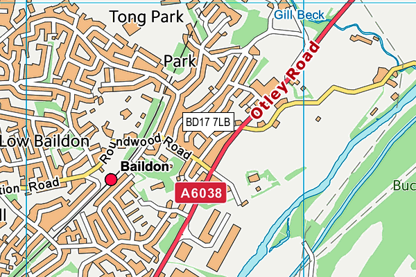 BD17 7LB map - OS VectorMap District (Ordnance Survey)