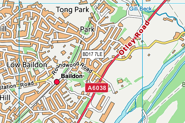 BD17 7LE map - OS VectorMap District (Ordnance Survey)