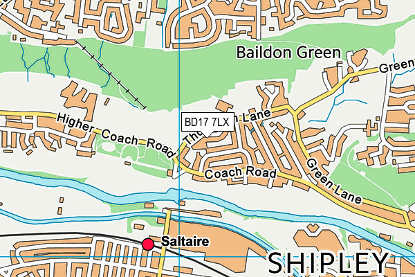 BD17 7LX map - OS VectorMap District (Ordnance Survey)