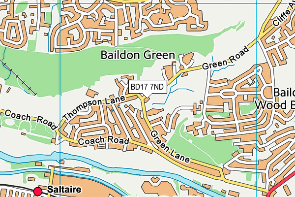 BD17 7ND map - OS VectorMap District (Ordnance Survey)