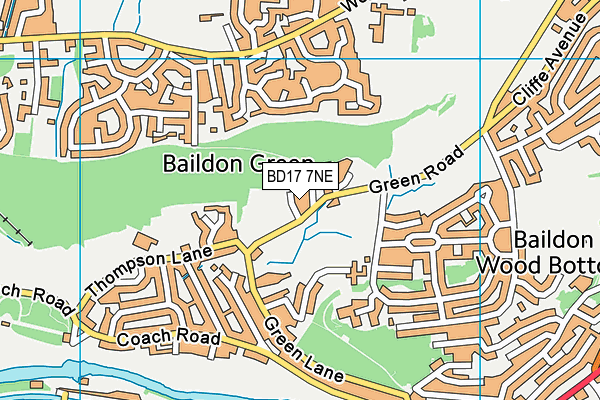 BD17 7NE map - OS VectorMap District (Ordnance Survey)