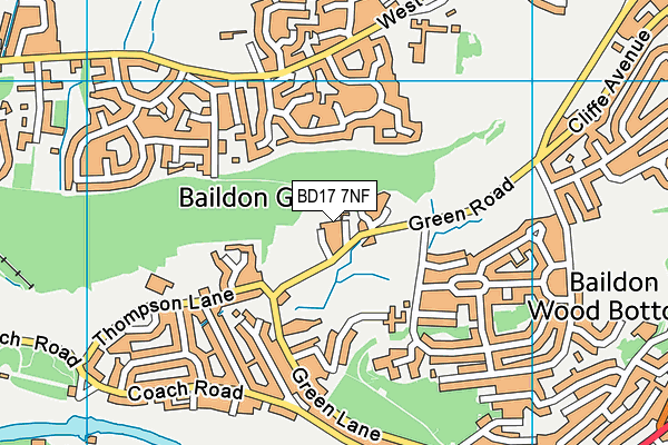 BD17 7NF map - OS VectorMap District (Ordnance Survey)