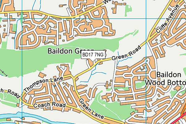 BD17 7NG map - OS VectorMap District (Ordnance Survey)