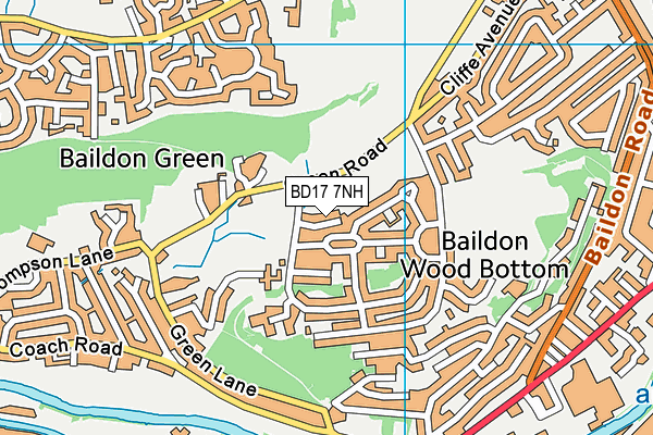 BD17 7NH map - OS VectorMap District (Ordnance Survey)