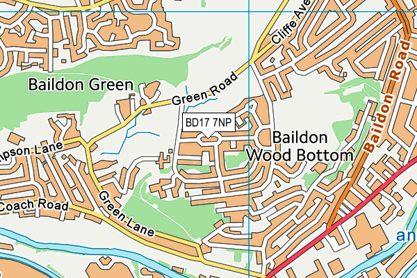 BD17 7NP map - OS VectorMap District (Ordnance Survey)