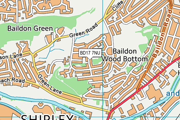 BD17 7NU map - OS VectorMap District (Ordnance Survey)