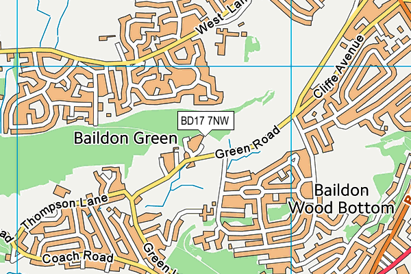 BD17 7NW map - OS VectorMap District (Ordnance Survey)