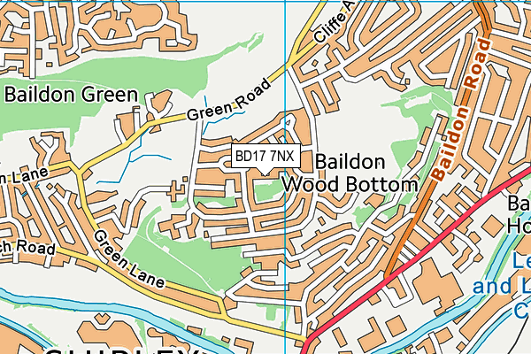 BD17 7NX map - OS VectorMap District (Ordnance Survey)