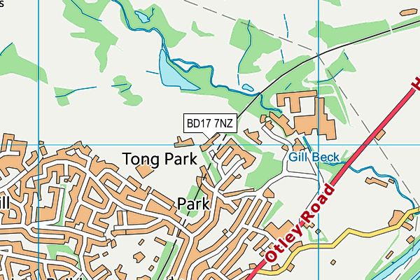 BD17 7NZ map - OS VectorMap District (Ordnance Survey)