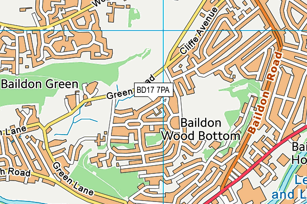 BD17 7PA map - OS VectorMap District (Ordnance Survey)