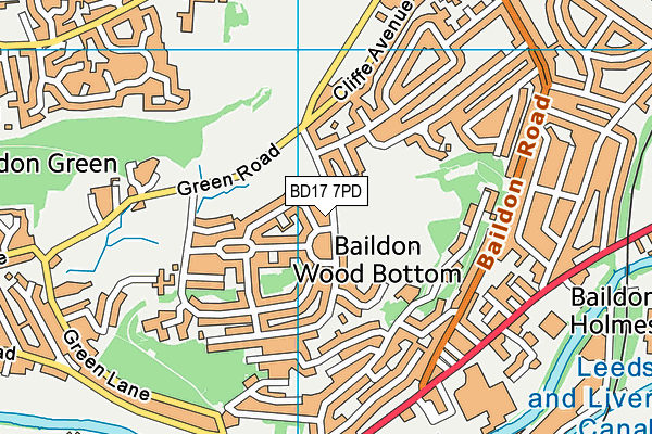 BD17 7PD map - OS VectorMap District (Ordnance Survey)