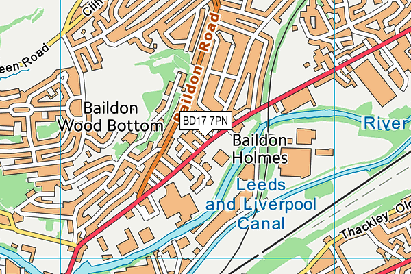 BD17 7PN map - OS VectorMap District (Ordnance Survey)