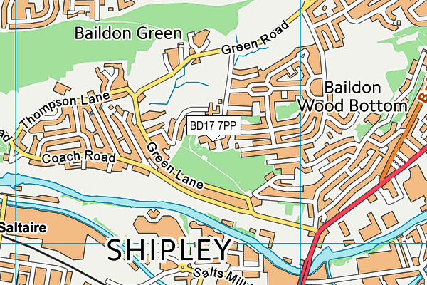 BD17 7PP map - OS VectorMap District (Ordnance Survey)