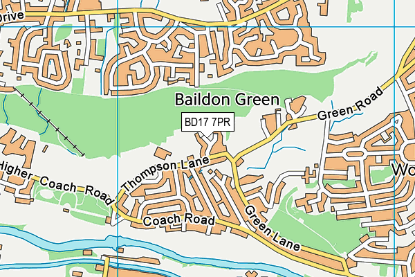 BD17 7PR map - OS VectorMap District (Ordnance Survey)