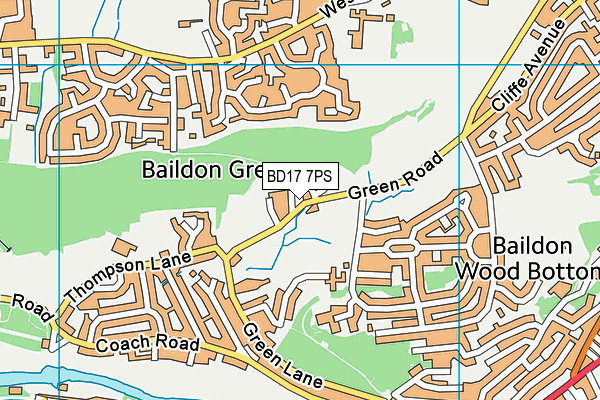 BD17 7PS map - OS VectorMap District (Ordnance Survey)