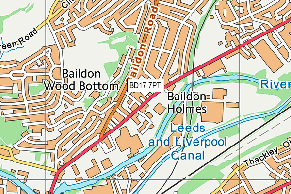 BD17 7PT map - OS VectorMap District (Ordnance Survey)