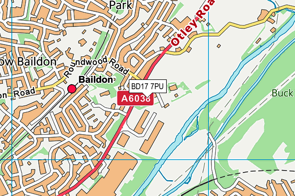 BD17 7PU map - OS VectorMap District (Ordnance Survey)