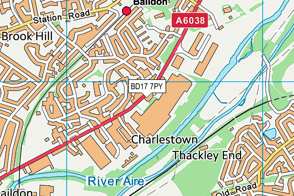 BD17 7PY map - OS VectorMap District (Ordnance Survey)