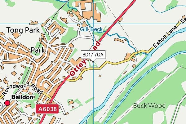 BD17 7QA map - OS VectorMap District (Ordnance Survey)