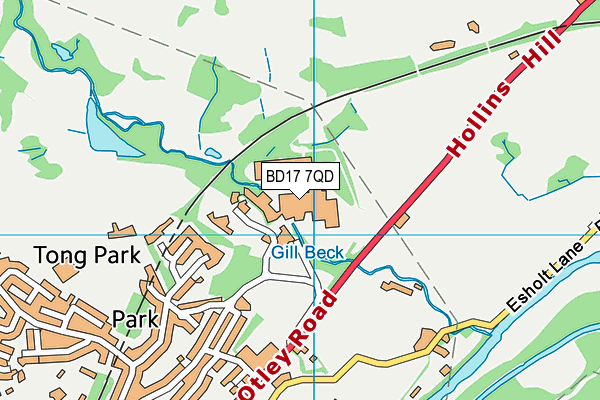 BD17 7QD map - OS VectorMap District (Ordnance Survey)