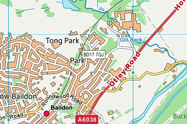 BD17 7QJ map - OS VectorMap District (Ordnance Survey)