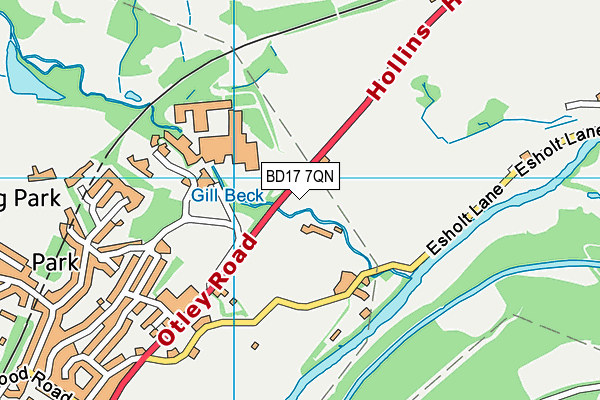 BD17 7QN map - OS VectorMap District (Ordnance Survey)