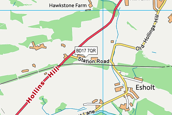 BD17 7QR map - OS VectorMap District (Ordnance Survey)