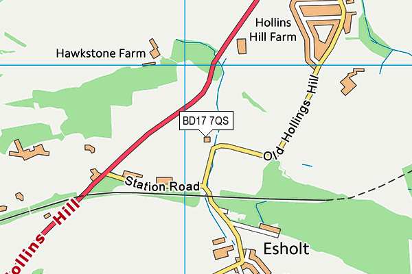 BD17 7QS map - OS VectorMap District (Ordnance Survey)
