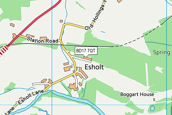 BD17 7QT map - OS VectorMap District (Ordnance Survey)