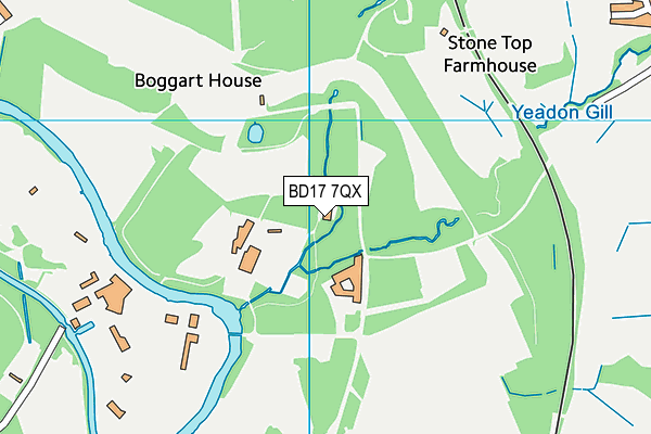 BD17 7QX map - OS VectorMap District (Ordnance Survey)