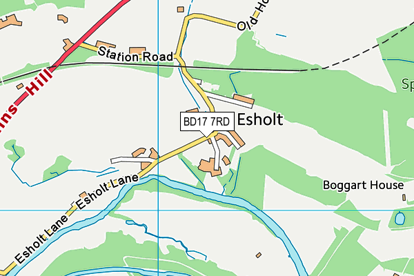 BD17 7RD map - OS VectorMap District (Ordnance Survey)