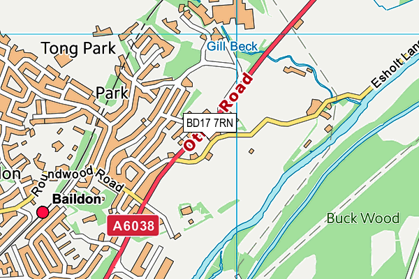 BD17 7RN map - OS VectorMap District (Ordnance Survey)