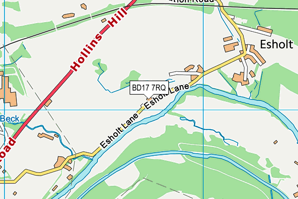 Esholt Sports Club map (BD17 7RQ) - OS VectorMap District (Ordnance Survey)