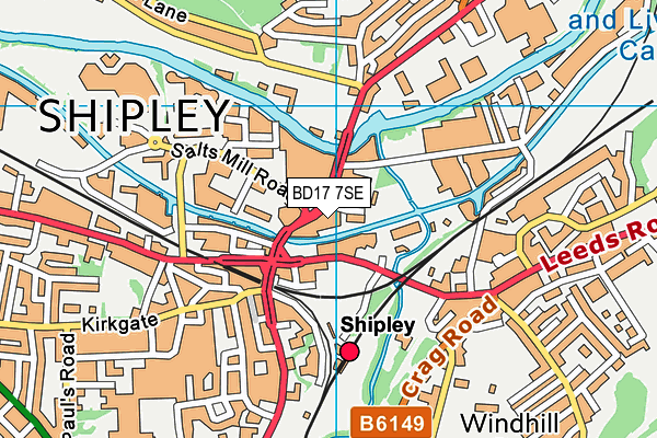 BD17 7SE map - OS VectorMap District (Ordnance Survey)