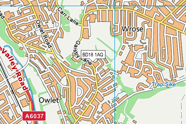BD18 1AQ map - OS VectorMap District (Ordnance Survey)