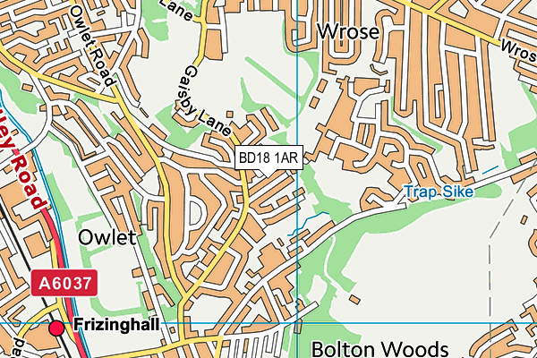 BD18 1AR map - OS VectorMap District (Ordnance Survey)