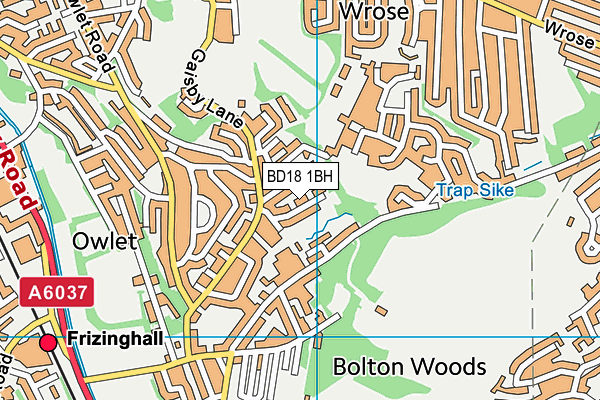 BD18 1BH map - OS VectorMap District (Ordnance Survey)