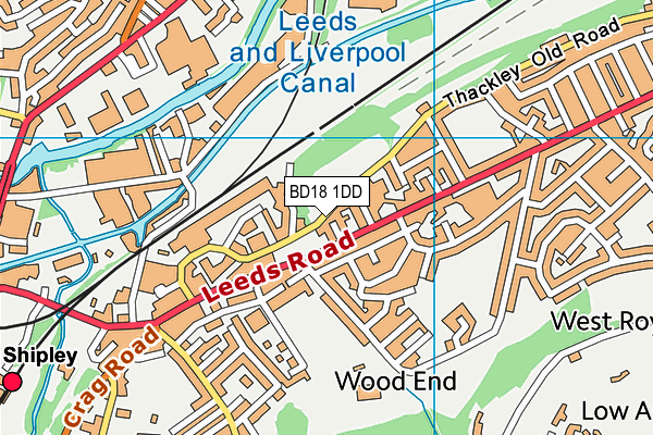 Thackley Old Road Rec Ground map (BD18 1DD) - OS VectorMap District (Ordnance Survey)