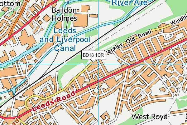 BD18 1DR map - OS VectorMap District (Ordnance Survey)