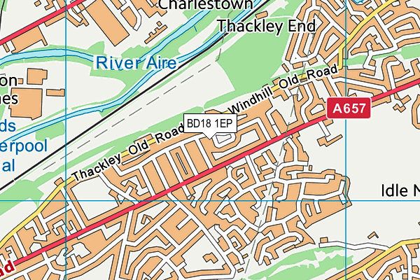 BD18 1EP map - OS VectorMap District (Ordnance Survey)